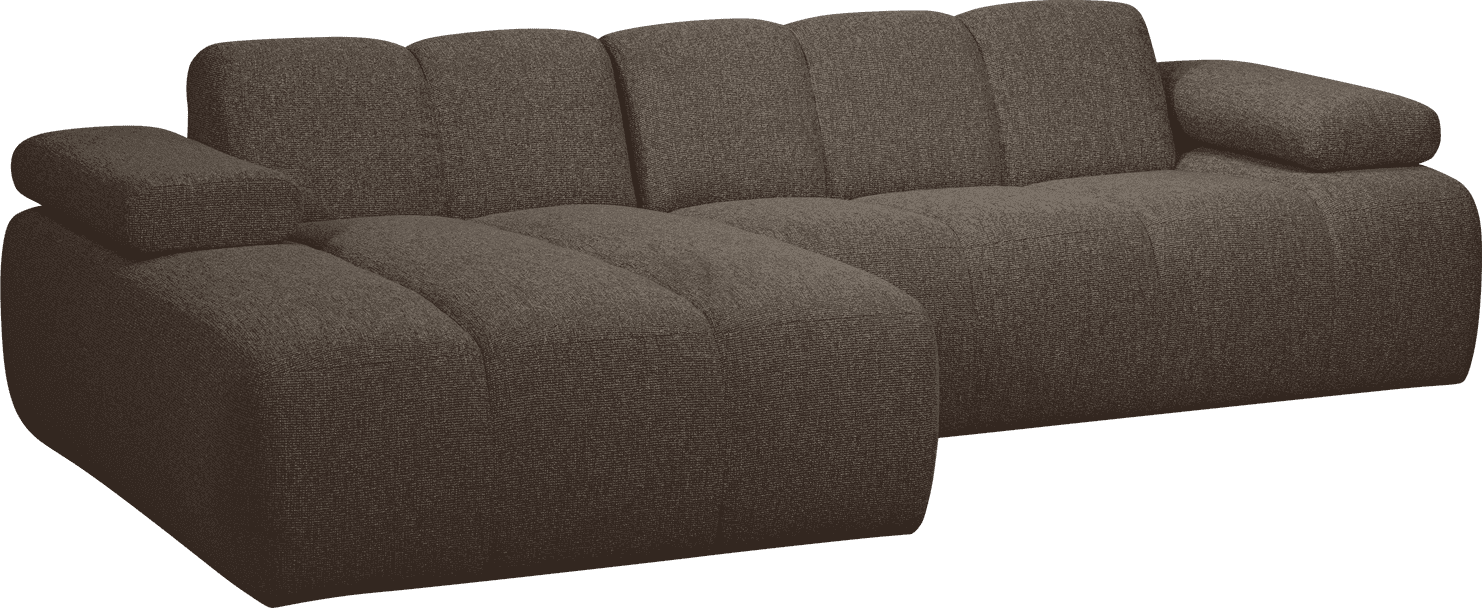 WOOOD Mojo chaise longue links boucle bruin melange Bruin Bank