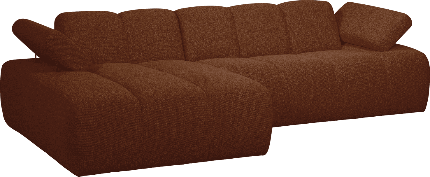 WOOOD Mojo chaise longue links boucle roest bruin melange Bruin Bank