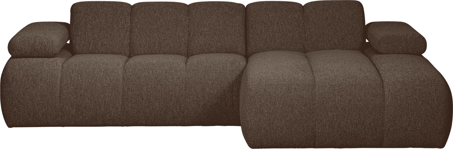 WOOOD Mojo chaise longue rechts boucle bruin melange Bruin Bank