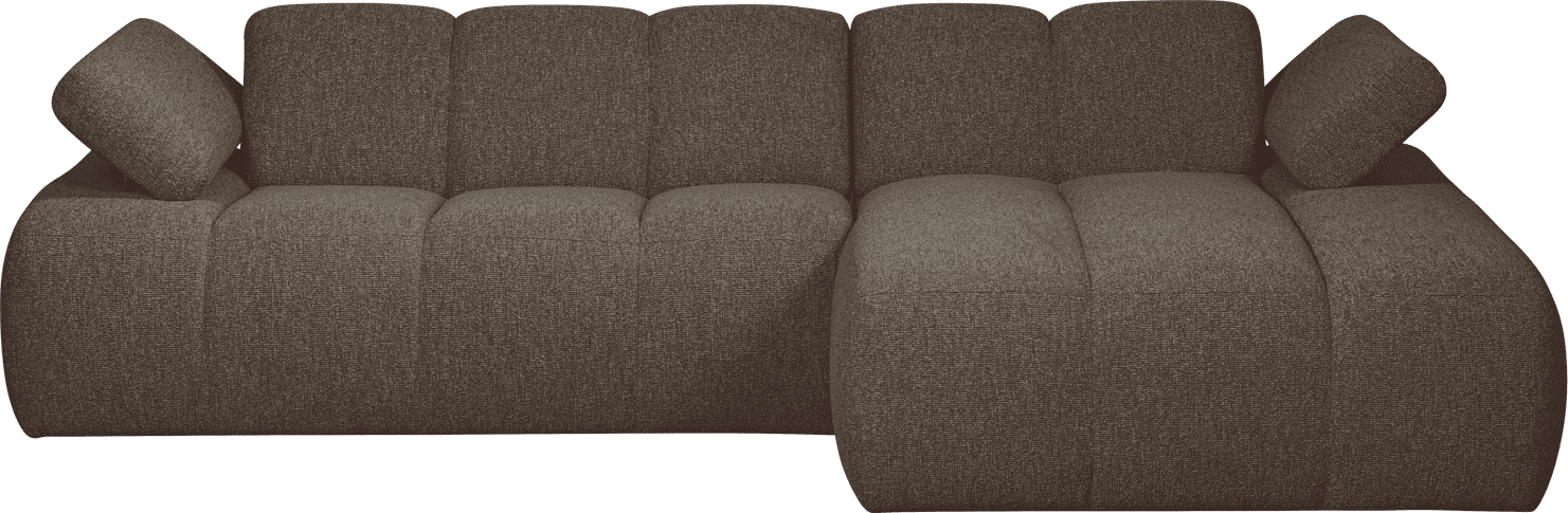 WOOOD Mojo chaise longue rechts boucle bruin melange Bruin Bank