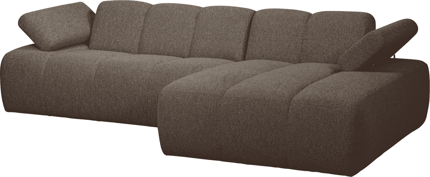 WOOOD Mojo chaise longue rechts boucle bruin melange Bruin Bank
