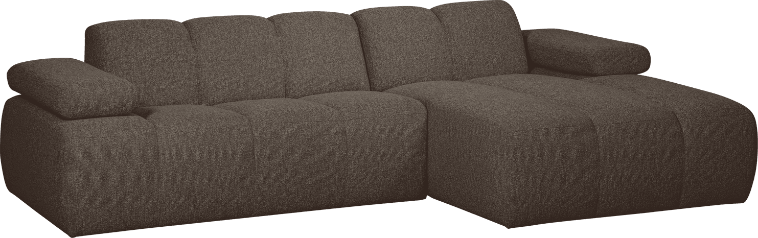 WOOOD Mojo chaise longue rechts boucle bruin melange Bruin Bank