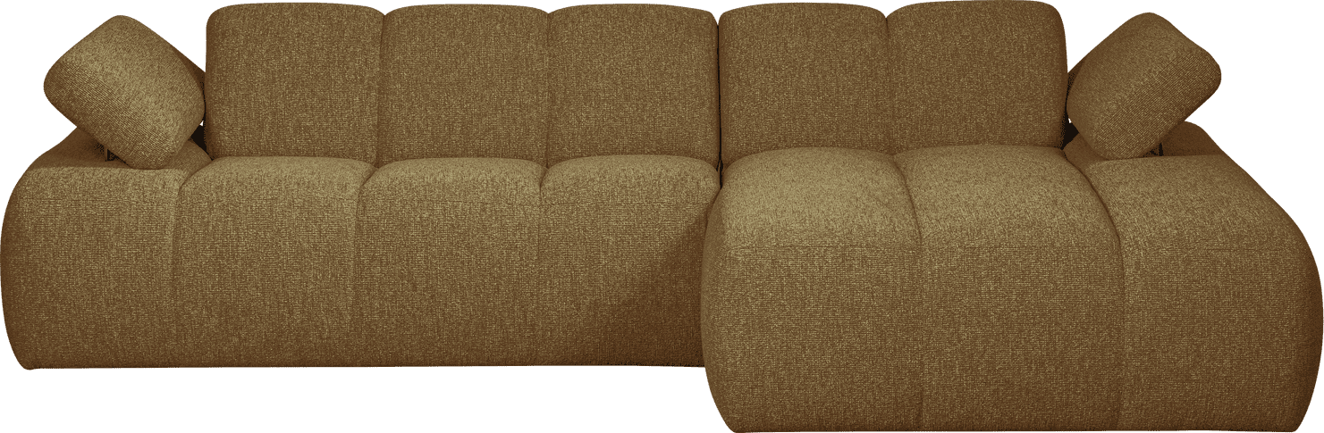 WOOOD Mojo chaise longue rechts boucle geel bruin melange Bruin Bank