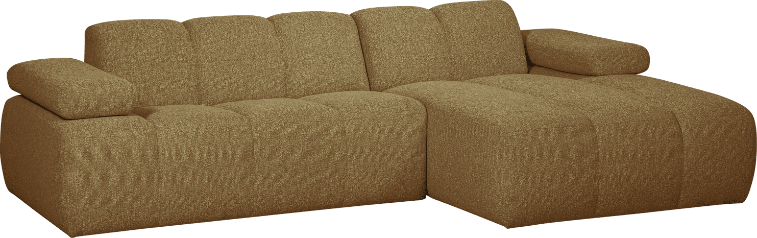 WOOOD Mojo chaise longue rechts boucle geel bruin melange Bruin Bank