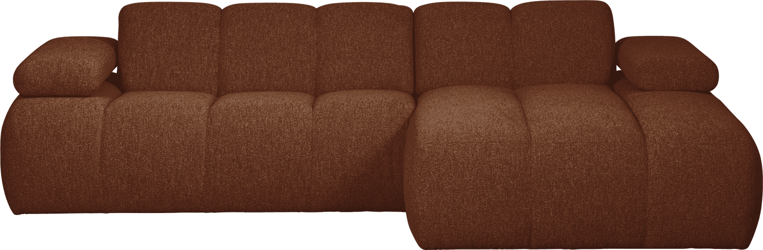WOOOD Mojo chaise longue rechts boucle roest bruin melange Bruin Bank