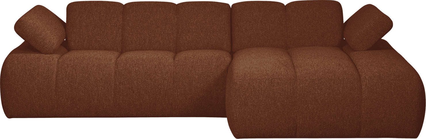 WOOOD Mojo chaise longue rechts boucle roest bruin melange Bruin Bank