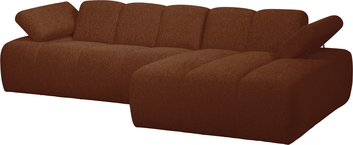 WOOOD Mojo chaise longue rechts boucle roest bruin melange Bruin Bank