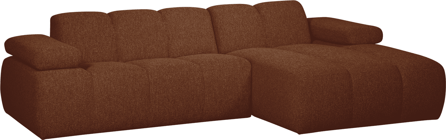 WOOOD Mojo chaise longue rechts boucle roest bruin melange Bruin Bank