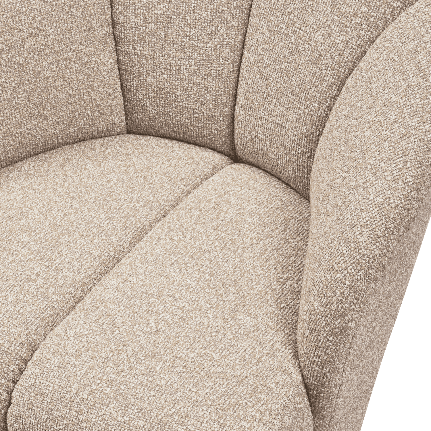 WOOOD Mojo draaifauteuil boucle beige melange Beige Draaifauteuil