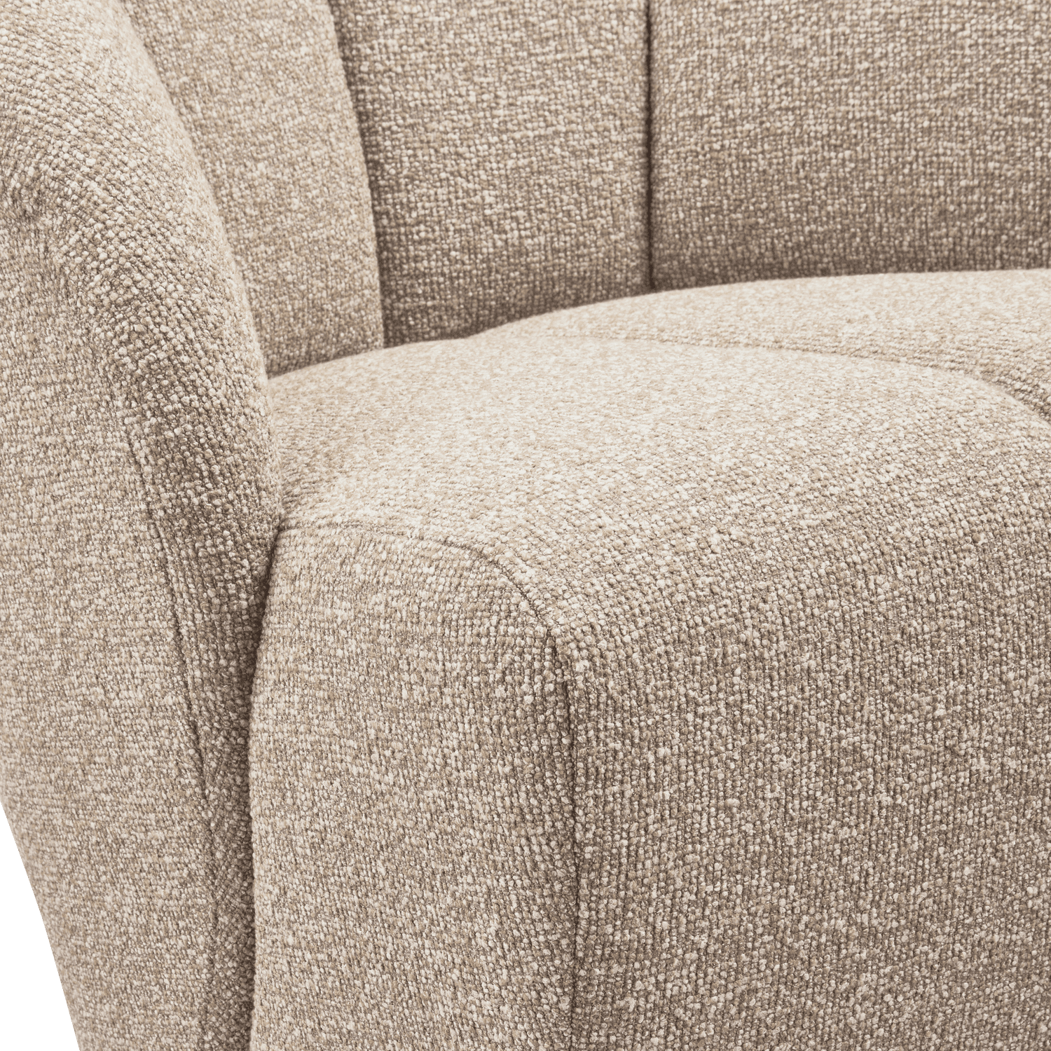 WOOOD Mojo draaifauteuil boucle beige melange Beige Draaifauteuil