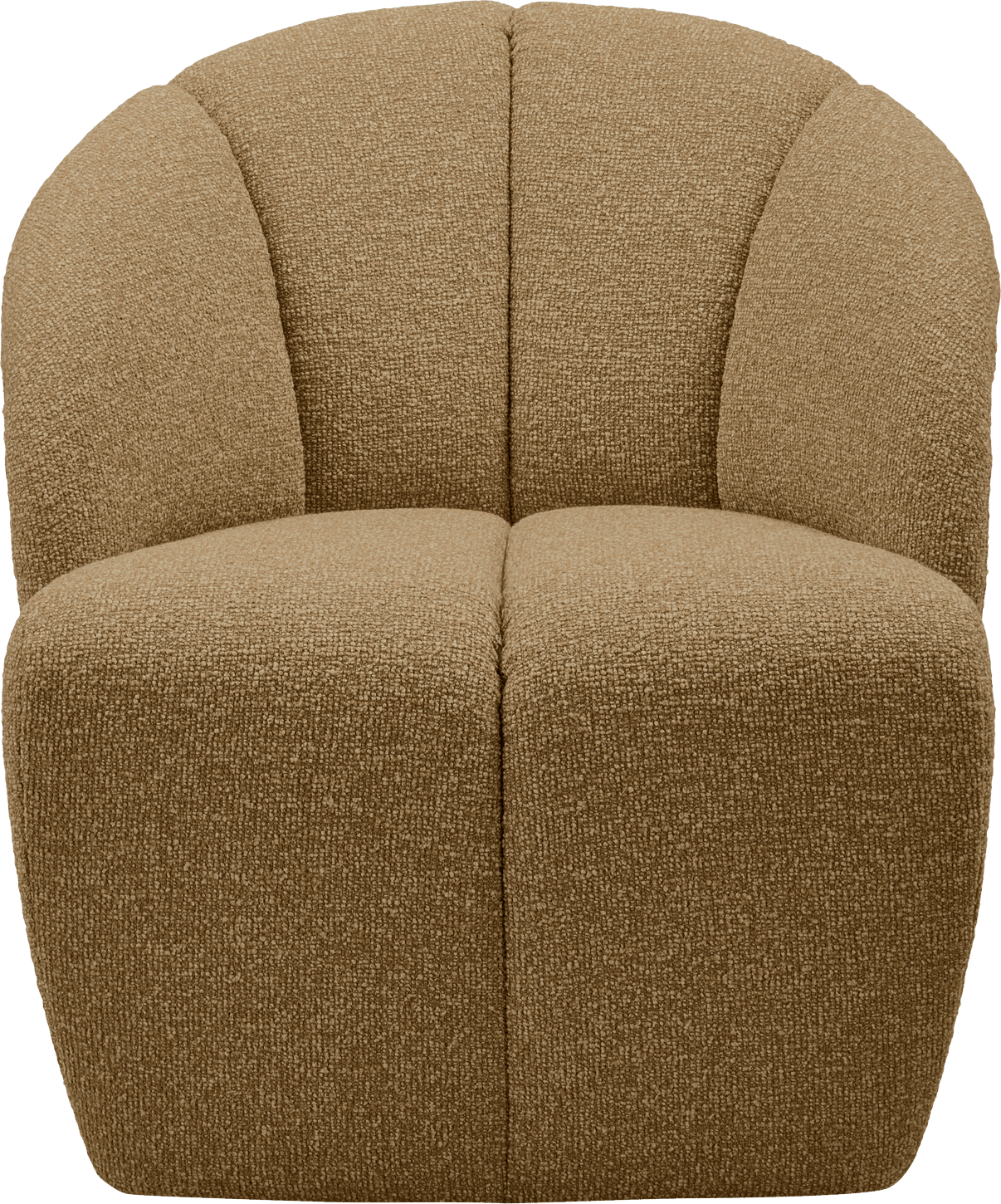 WOOOD Mojo draaifauteuil boucle geel/bruin melange Bruin Draaifauteuil