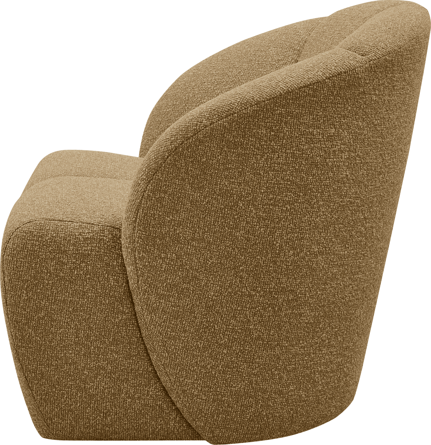 WOOOD Mojo draaifauteuil boucle geel/bruin melange Bruin Draaifauteuil