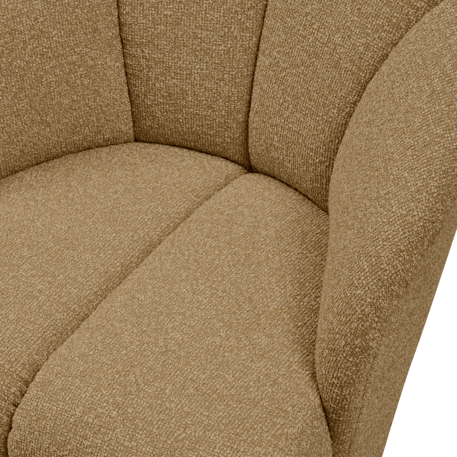 WOOOD Mojo draaifauteuil boucle geel/bruin melange Bruin Draaifauteuil