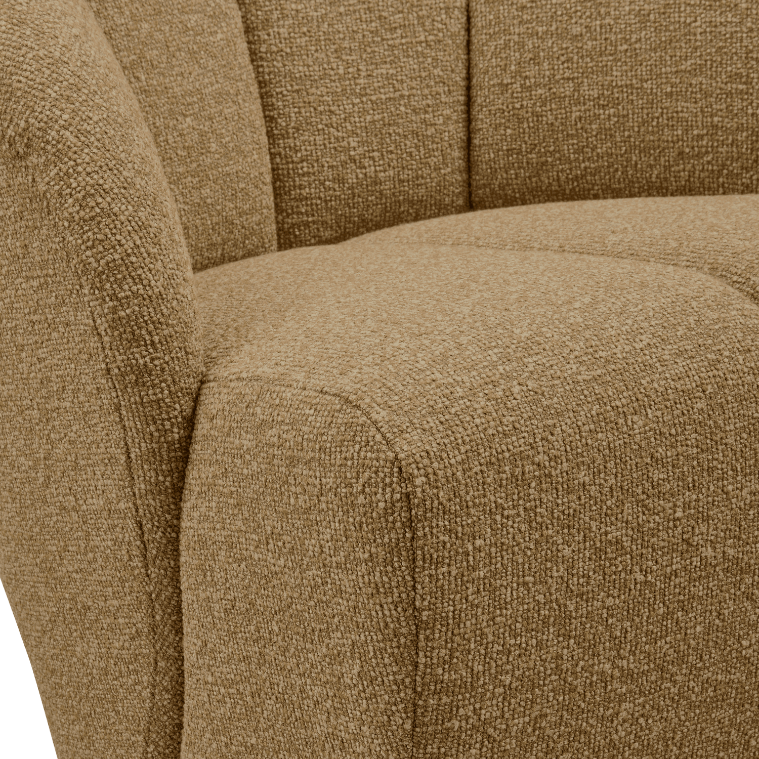 WOOOD Mojo draaifauteuil boucle geel/bruin melange Bruin Draaifauteuil