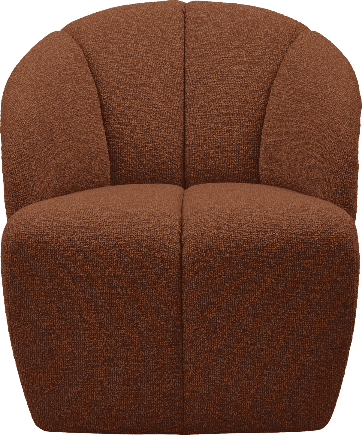 WOOOD Mojo draaifauteuil boucle roest bruin melange Bruin Draaifauteuil
