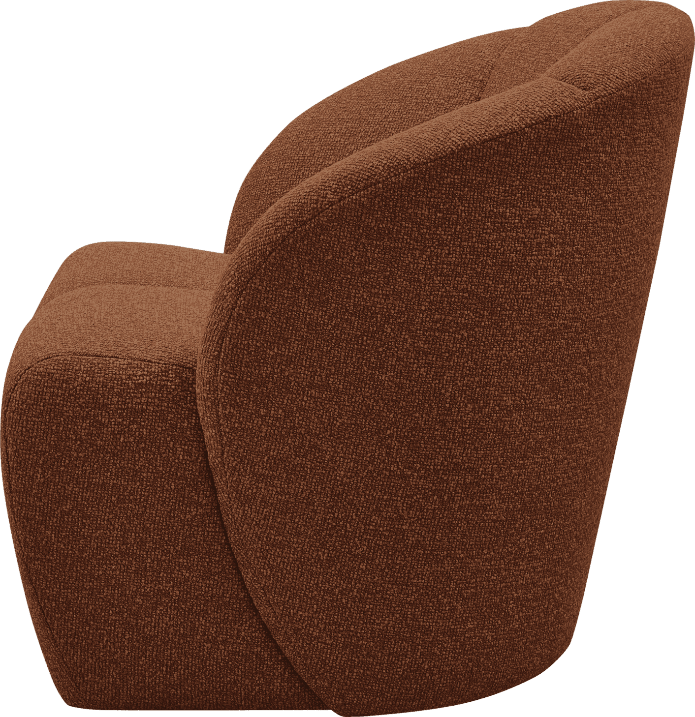 WOOOD Mojo draaifauteuil boucle roest bruin melange Bruin Draaifauteuil