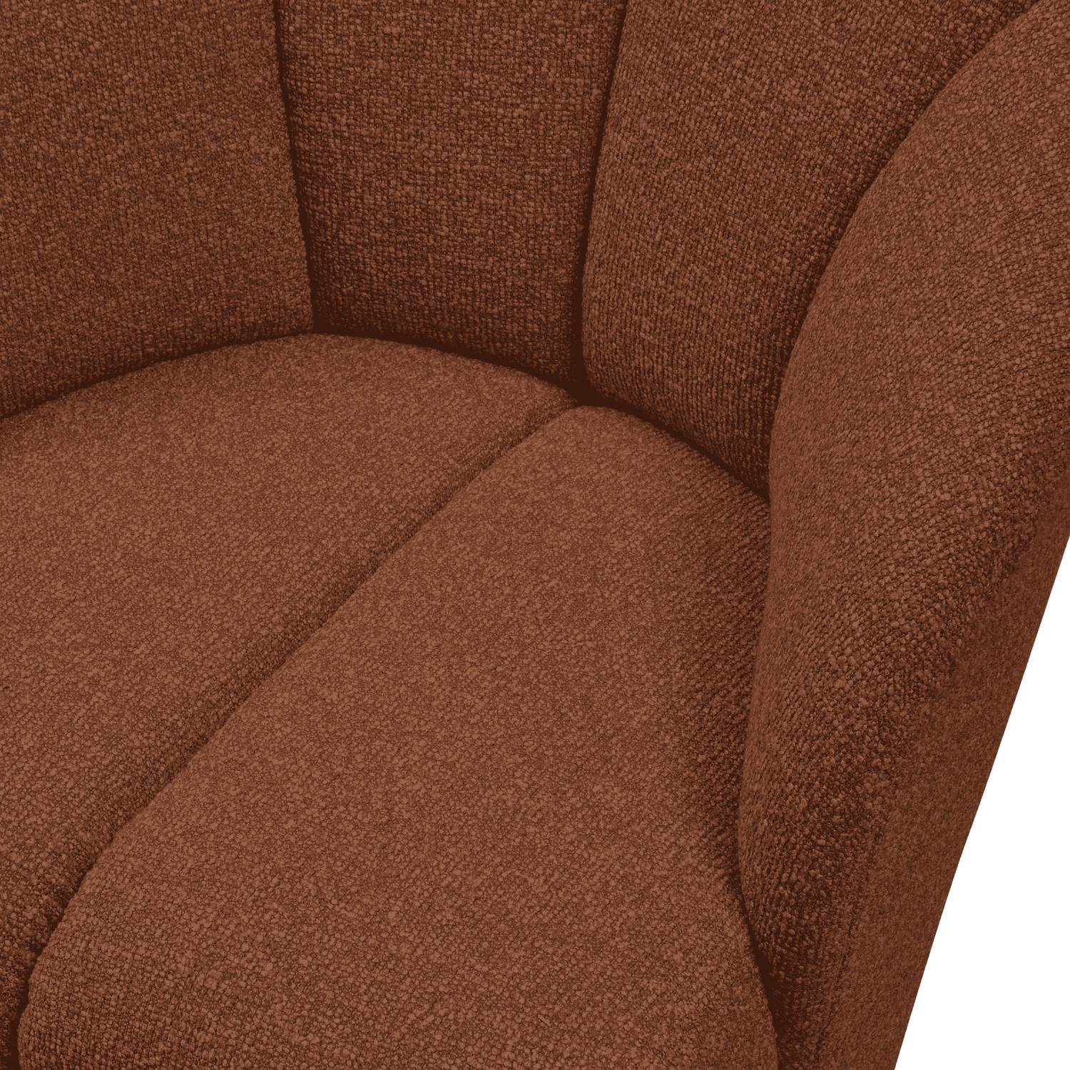 WOOOD Mojo draaifauteuil boucle roest bruin melange Bruin Draaifauteuil