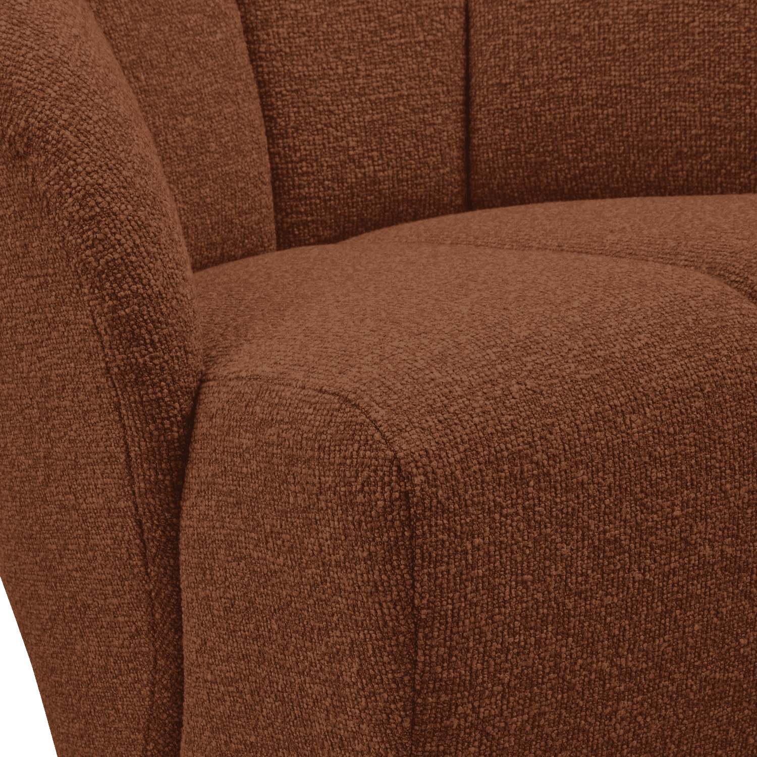 WOOOD Mojo draaifauteuil boucle roest bruin melange Bruin Draaifauteuil
