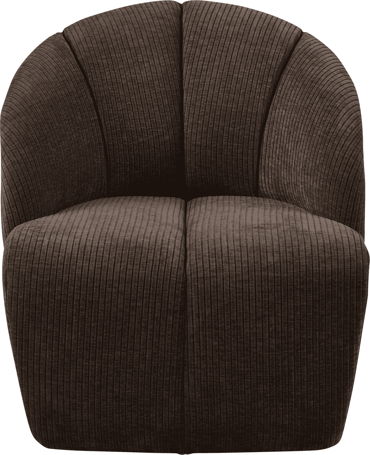 WOOOD Mojo draaifauteuil geweven ribstof bruin Bruin Draaifauteuil