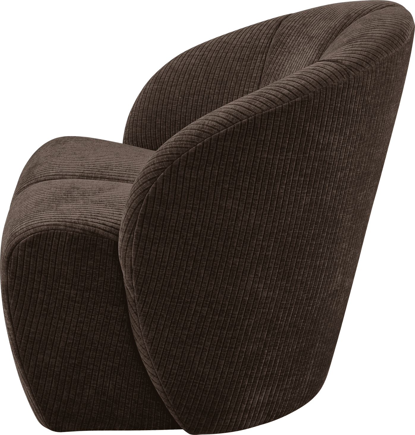 WOOOD Mojo draaifauteuil geweven ribstof bruin Bruin Draaifauteuil