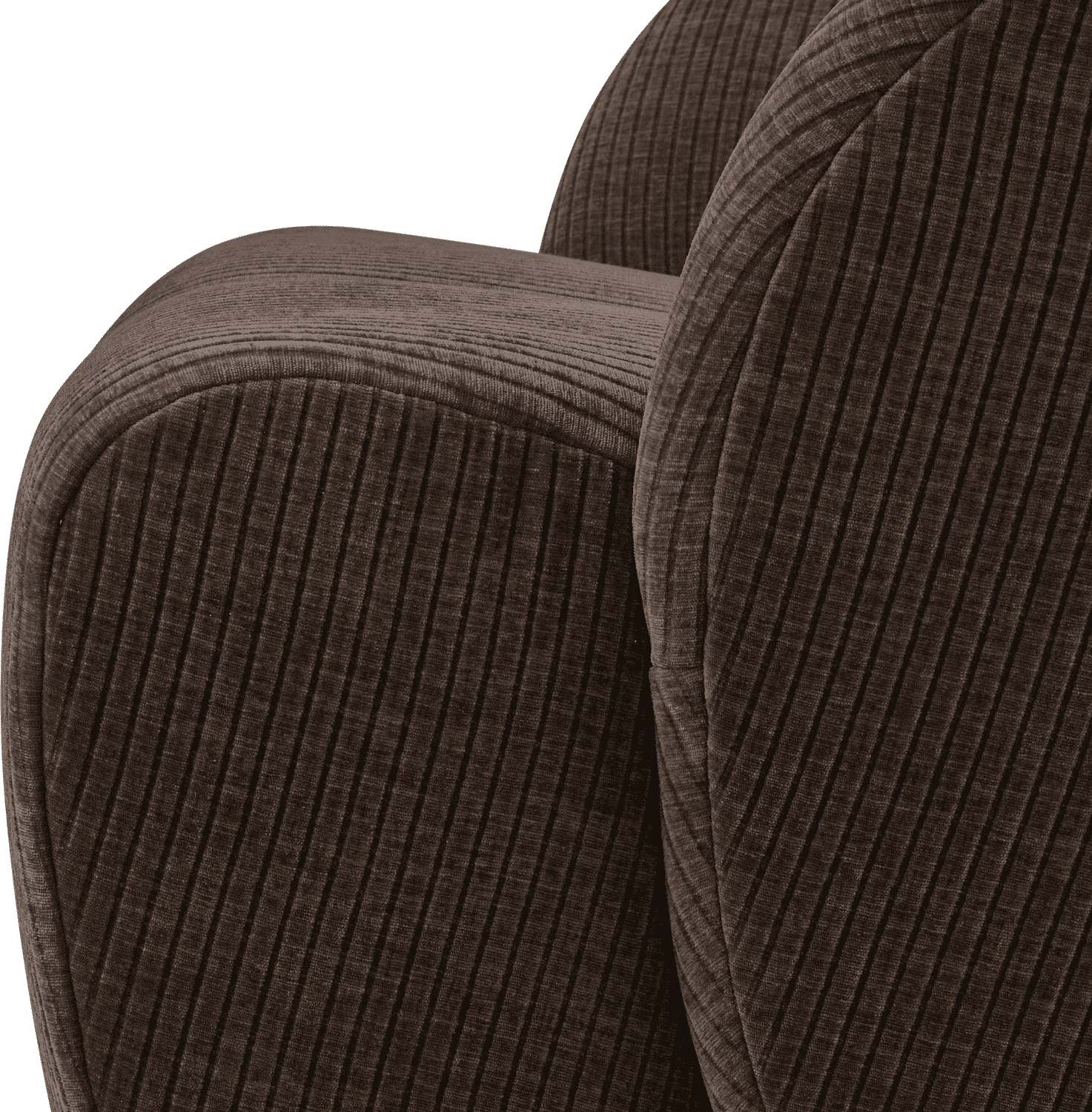 WOOOD Mojo draaifauteuil geweven ribstof bruin Bruin Draaifauteuil