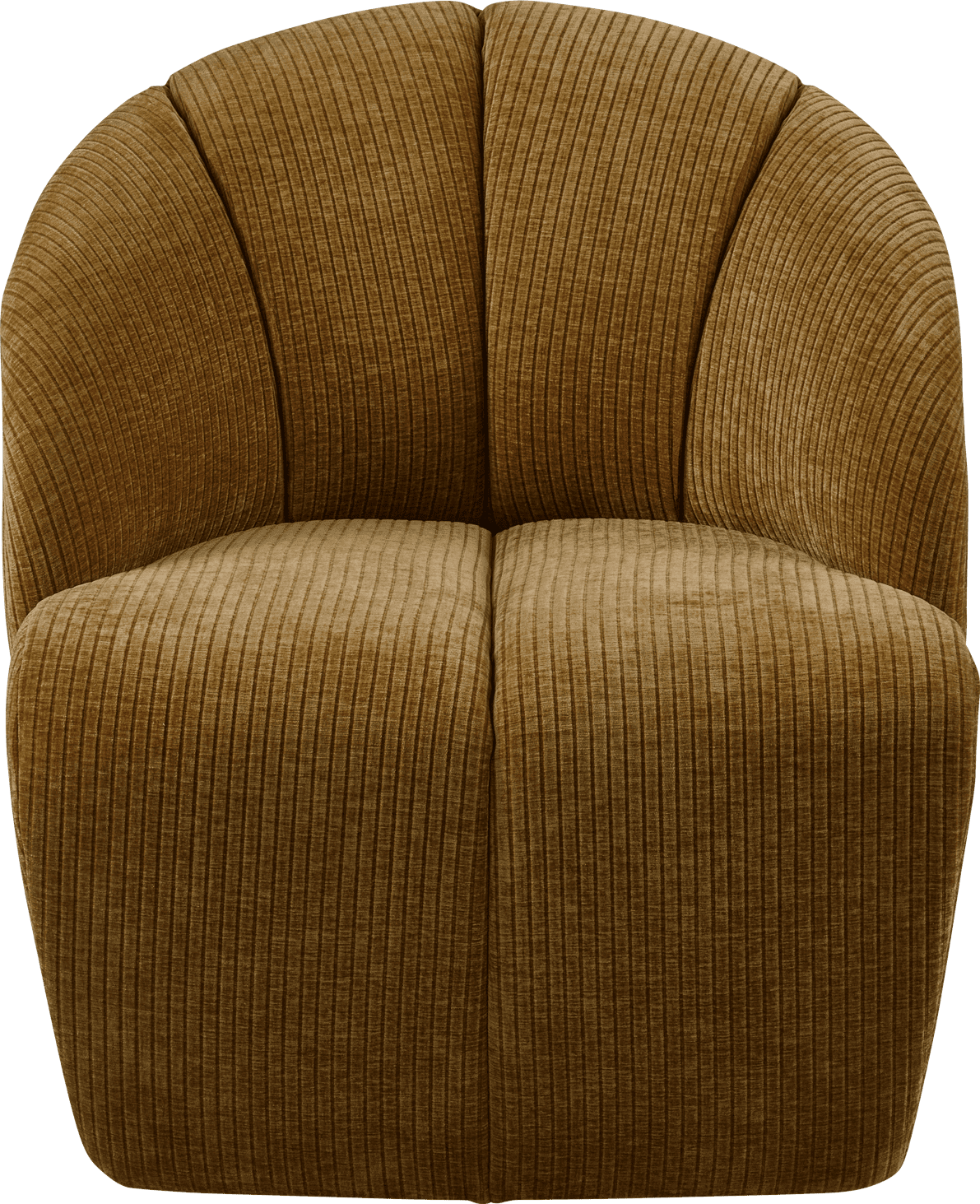 WOOOD Mojo draaifauteuil geweven ribstof honing geel Geel Draaifauteuil