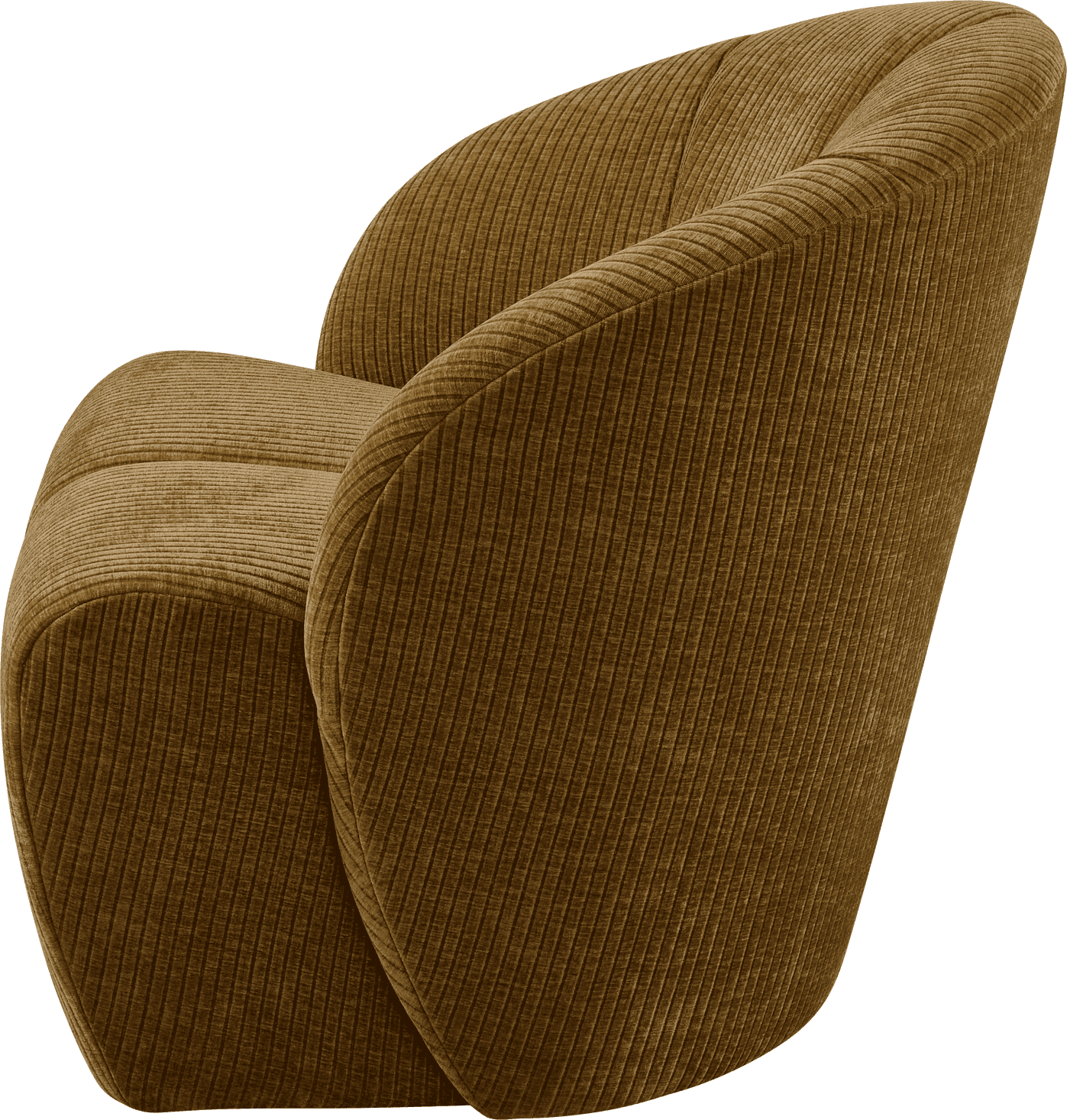 WOOOD Mojo draaifauteuil geweven ribstof honing geel Geel Draaifauteuil