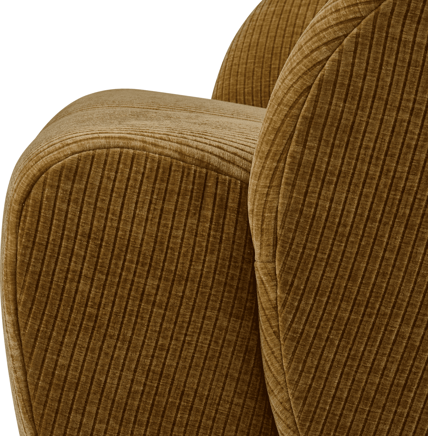 WOOOD Mojo draaifauteuil geweven ribstof honing geel Geel Draaifauteuil