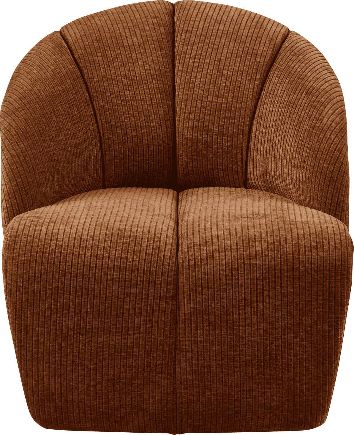 WOOOD Mojo draaifauteuil geweven ribstof roest bruin Bruin Draaifauteuil