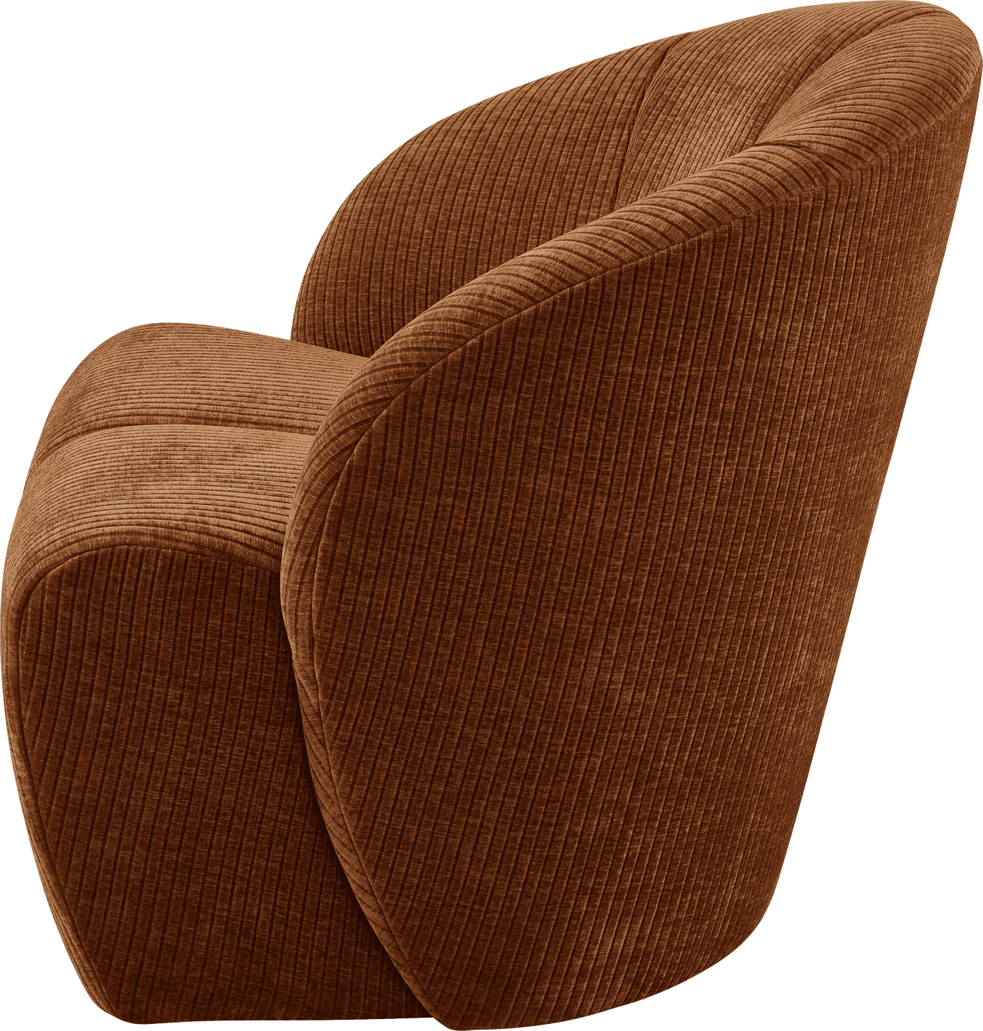 WOOOD Mojo draaifauteuil geweven ribstof roest bruin Bruin Draaifauteuil