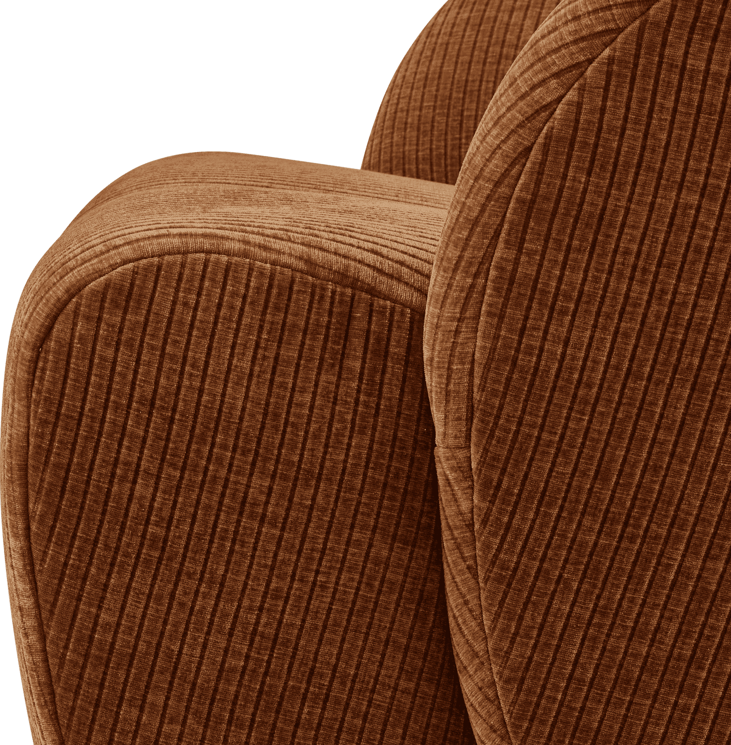 WOOOD Mojo draaifauteuil geweven ribstof roest bruin Bruin Draaifauteuil