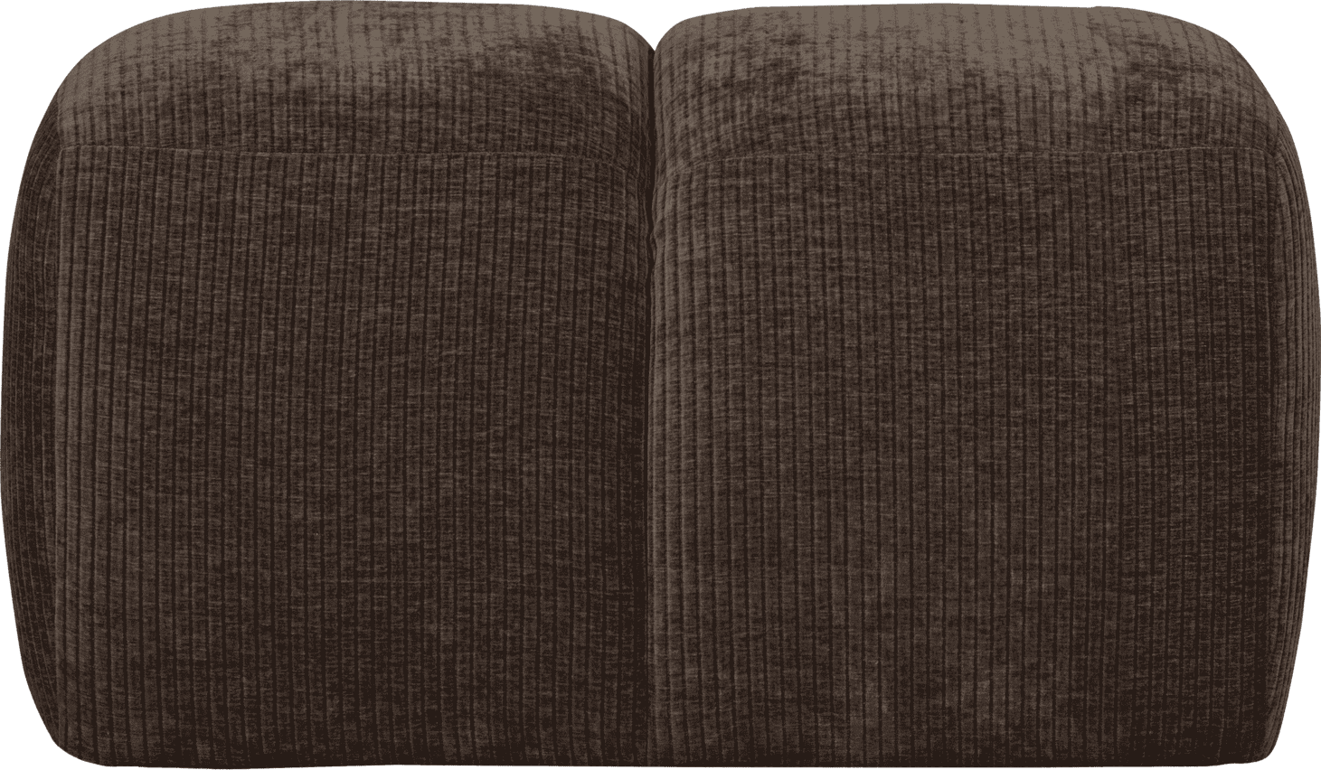WOOOD Mojo poef 45x80x60cm geweven ribstof bruin Bruin Poef