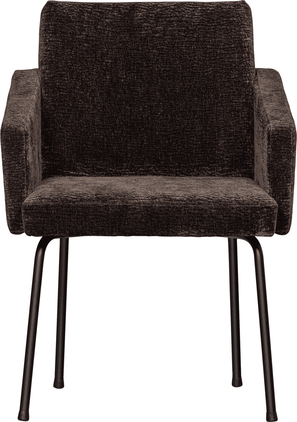 WOOOD Mount eetkamerstoel met armleuning 3d chenille donkerbruin Bruin Eetkamerstoel