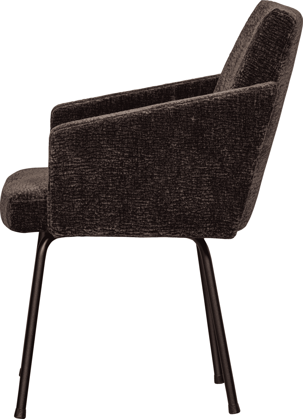 WOOOD Mount eetkamerstoel met armleuning 3d chenille donkerbruin Bruin Eetkamerstoel