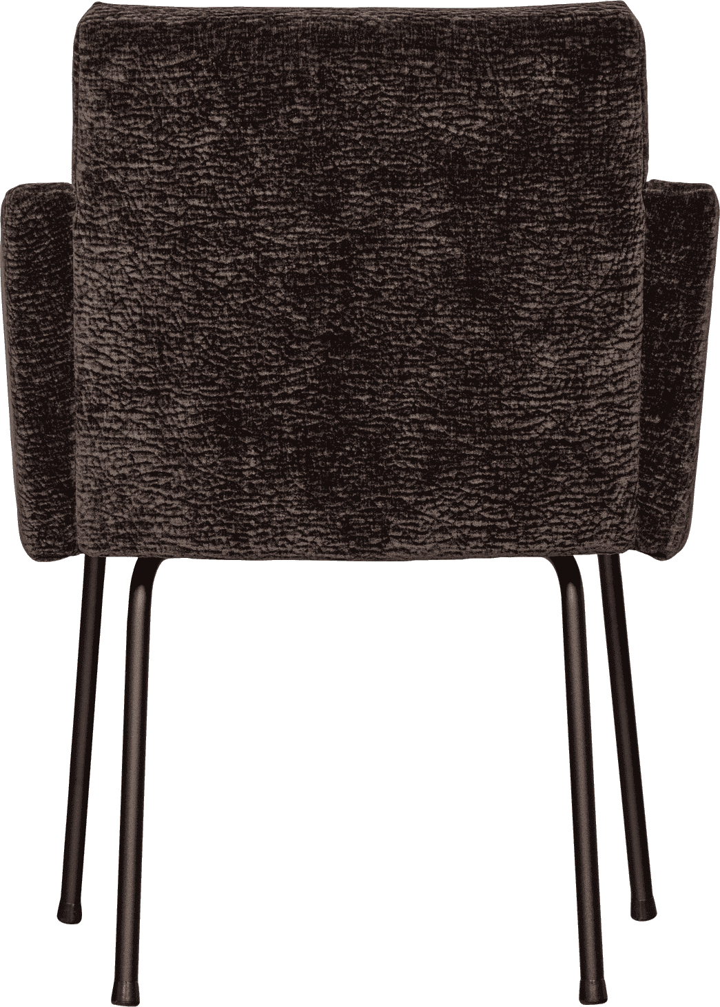 WOOOD Mount eetkamerstoel met armleuning 3d chenille donkerbruin Bruin Eetkamerstoel