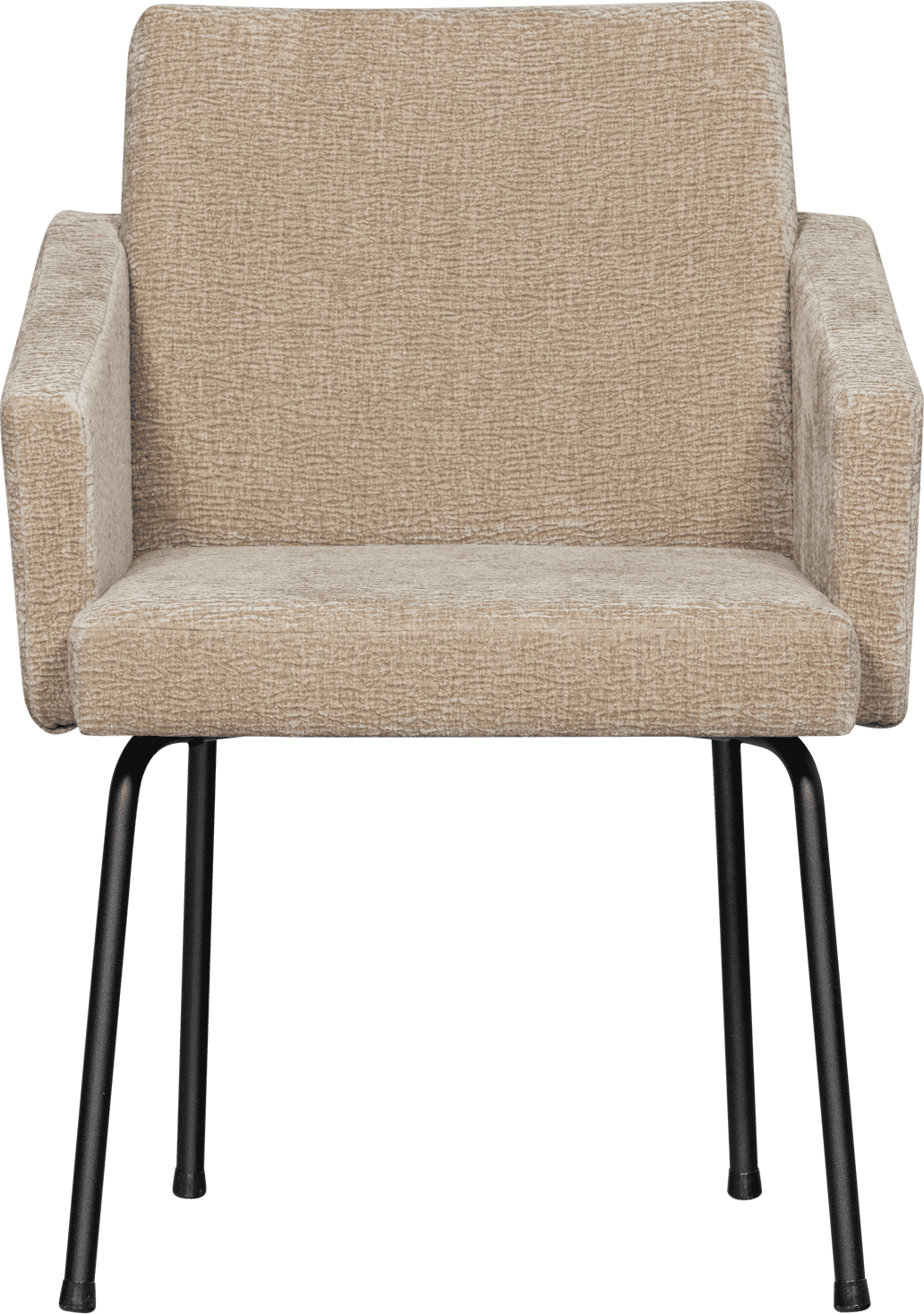 WOOOD Mount eetkamerstoel met armleuning 3d chenille zand Beige|Bruin Eetkamerstoel