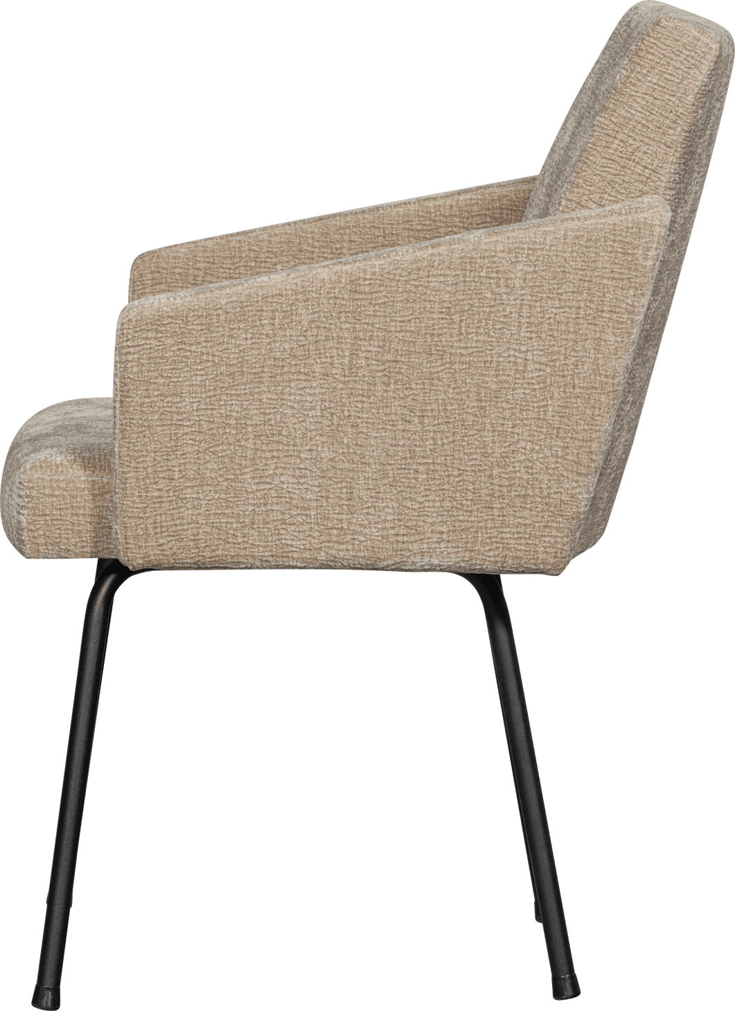 WOOOD Mount eetkamerstoel met armleuning 3d chenille zand Beige|Bruin Eetkamerstoel