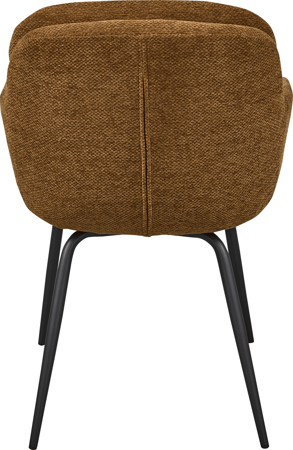 WOOOD Runa eetkamerstoel chenille caramel bruin/geel Bruin Eetkamerstoel