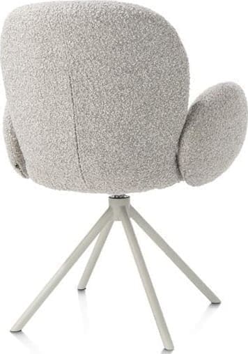 Xooon Jaxon armstoel - Silk Grey frame - draaibaar - pocket - stof Brioni - kiezel Grijs|Wit Armstoel