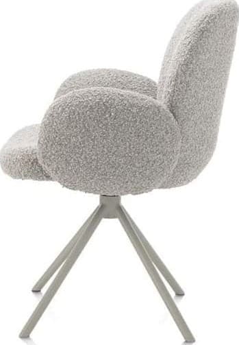 Xooon Jaxon armstoel - Silk Grey frame - draaibaar - pocket - stof Brioni - kiezel Grijs|Wit Armstoel