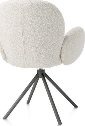 Xooon Jaxon armstoel - graphiet frame - draaibaar - pocket - stof Brioni - ivoor Armstoel