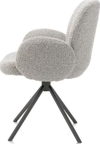 Xooon Jaxon armstoel - graphiet frame - draaibaar - pocket - stof Brioni - kiezel Grijs|Wit Armstoel