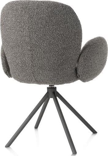 Xooon Jaxon armstoel - graphiet frame - draaibaar - pocket - stof Brioni - lever Taupe Armstoel