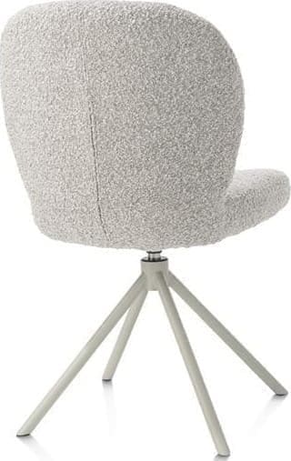 Xooon Jaxon eetkamerstoel - Silk Grey frame - draaibaar - pocket - stof Brioni - kiezel Grijs|Wit Eetkamerstoel