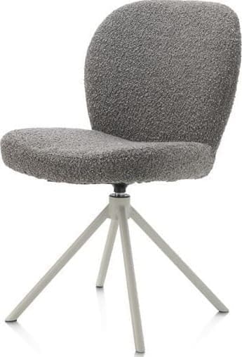 Xooon Jaxon eetkamerstoel - Silk Grey frame - draaibaar - pocket - stof Brioni - lever Taupe Eetkamerstoel