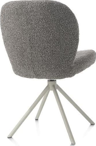 Xooon Jaxon eetkamerstoel - Silk Grey frame - draaibaar - pocket - stof Brioni - lever Taupe Eetkamerstoel