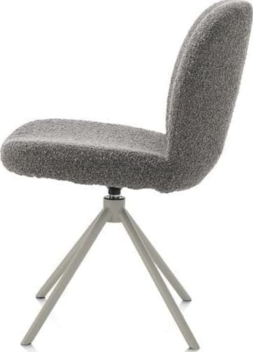 Xooon Jaxon eetkamerstoel - Silk Grey frame - draaibaar - pocket - stof Brioni - lever Taupe Eetkamerstoel