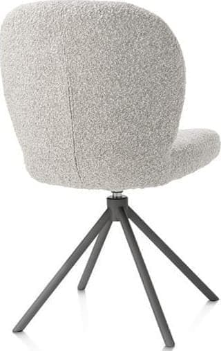 Xooon Jaxon eetkamerstoel - graphiet frame - draaibaar - pocket - stof Brioni - kiezel Grijs|Wit Eetkamerstoel