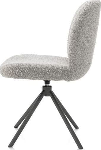 Xooon Jaxon eetkamerstoel - graphiet frame - draaibaar - pocket - stof Brioni - kiezel Grijs|Wit Eetkamerstoel