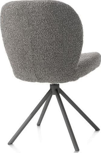Xooon Jaxon eetkamerstoel - graphiet frame - draaibaar - pocket - stof Brioni - lever Taupe Eetkamerstoel